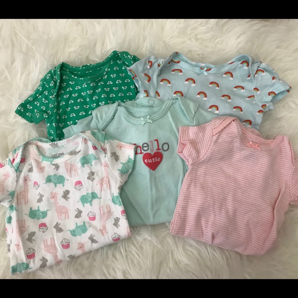 (5) 3 month old onsies